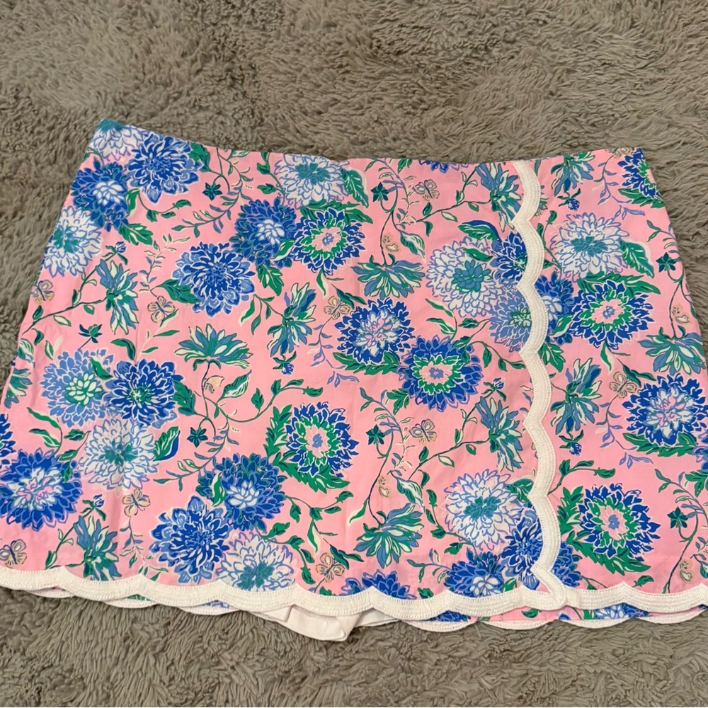 Lilly Pulitzer Pink and Blue Embellished Mini Skort WORN ONCE